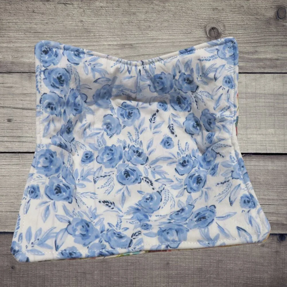 Microwave Bowl Cozy, Reversible Floral Soup Bowl or Ice Cream Cozy